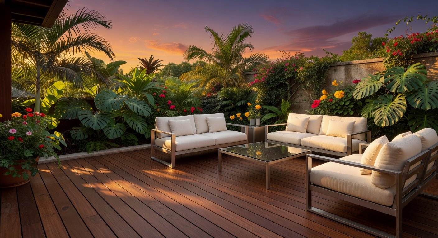 Patio extérieur soir